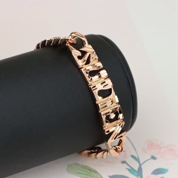 "Rose Gold Designer Bracelet with ""Sudien"" Text Detailing, XPBL1155 - Picture 8 of 12